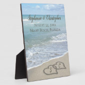 Beach Wedding Hearts in de zand Elegant Fotoplaat (Zijkant)