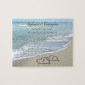 Beach Wedding Hearts in de zand Elegant Legpuzzel (Horizontaal)