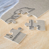 Beach Wedding Hearts in de zand Elegant Legpuzzel (Zijkant)