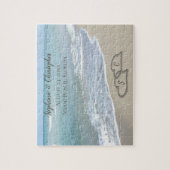 Beach Wedding Hearts in de zand Elegant Legpuzzel (Verticaal)