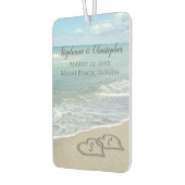 Beach Wedding Hearts in de zand Elegant Luchtverfrisser (Links)
