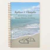 Beach Wedding Hearts in de zand Elegant Planner (Voorkant)