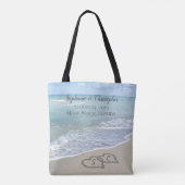 Beach Wedding Hearts in de zand Elegant Tote Bag (Achterkant)