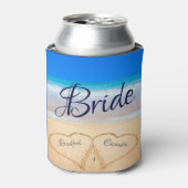 Beach Wedding Hearts in Sand Welcome Koelbox Blikjeskoeler (Blikje Voorkant)
