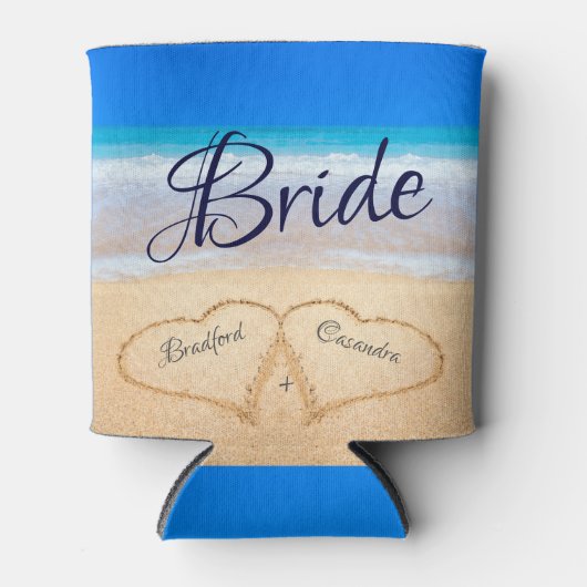 Beach Wedding Hearts in Sand Welcome Koelbox Blikjeskoeler (Voorkant)