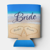 Beach Wedding Hearts in Sand Welcome Koelbox Blikjeskoeler (Achterkant)