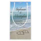 Beach Wedding Hearts in the Sand Elegant Klein Cadeauzakje (Voorkant)