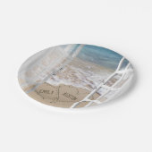 Beach Wedding Hearts in Window Papieren Bordje (Gekanteld)