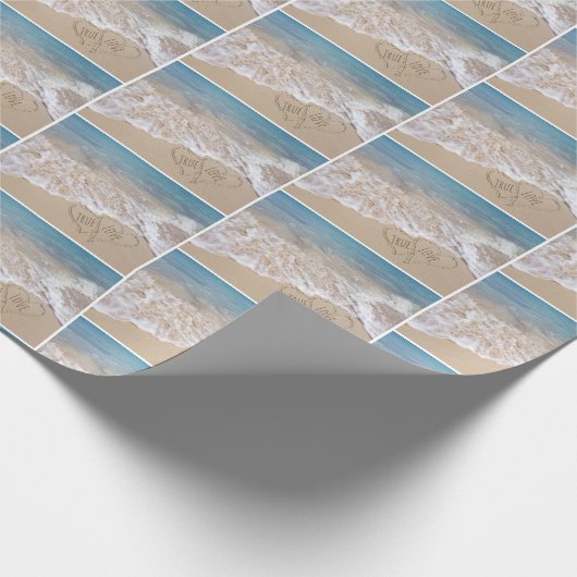 Beach Wedding Hearts in zand Cadeaupapier (Hoek)