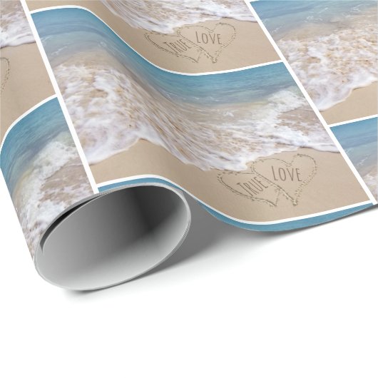 Beach Wedding Hearts in zand Cadeaupapier (Rol Hoek)