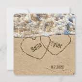 Beach Wedding Hearts Kaart (Voorkant)