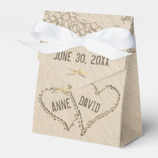 Beach Wedding Hearts met Net Bedankdoosjes (Voorkant Zijde)