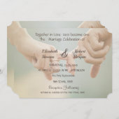 Beach Wedding, Hold Hands Invitation Kaart (Voorkant / Achterkant)