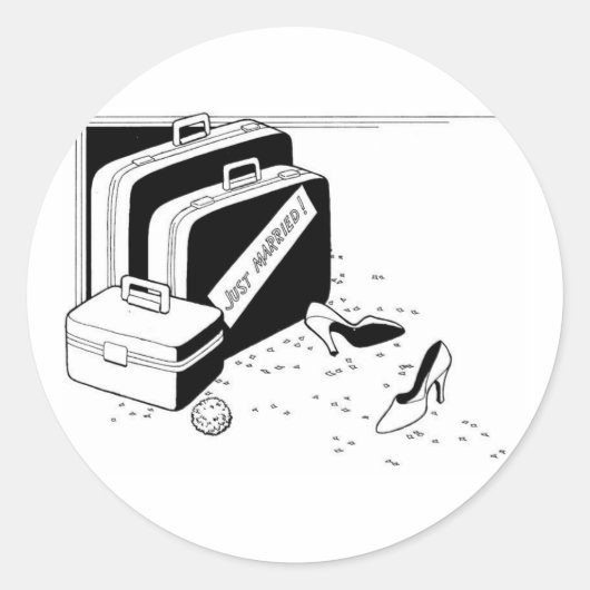 Beach Wedding Honeymoon Ronde Sticker (Voorkant)