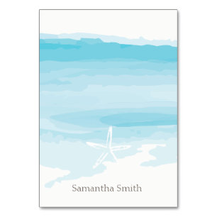 Beach Wedding ı Names Table Card Kaart