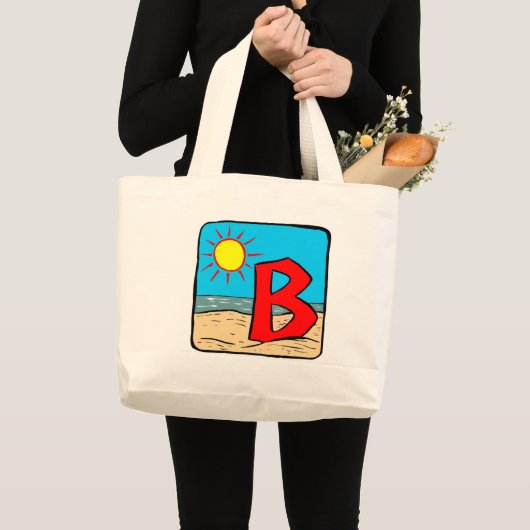 Beach Wedding Ideeën als Letter B Grote Tote Bag (Voorkant (product))