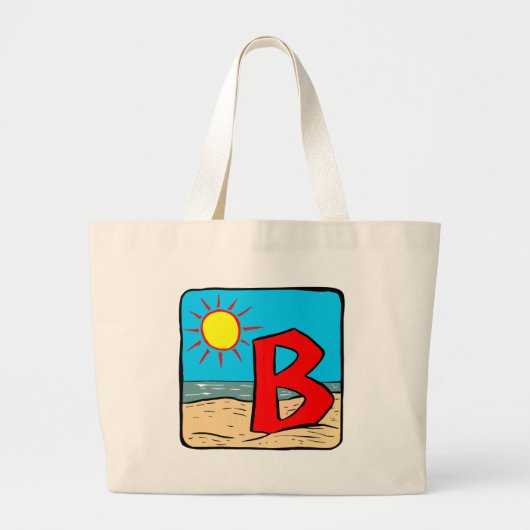 Beach Wedding Ideeën als Letter B Grote Tote Bag (Voorkant)