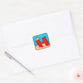 Beach Wedding Ideeën als Letter H Ronde Sticker (Envelop)