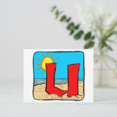 Beach Wedding Ideeën Letter U Briefkaart (Staand voorkant)