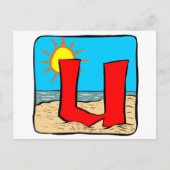 Beach Wedding Ideeën Letter U Briefkaart (Voorkant)