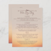 Beach Wedding Insert "our big day" Informatiekaartje (Voorkant / Achterkant)