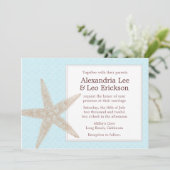 Beach Wedding Invitation - aqua floral Kaart (Staand voorkant)