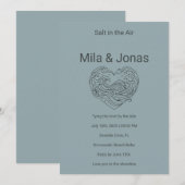 Beach Wedding Invitation Coastal Boho Waves Kaart (Voorkant / Achterkant)