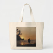 Beach Wedding Invitation Grote Tote Bag (Voorkant)