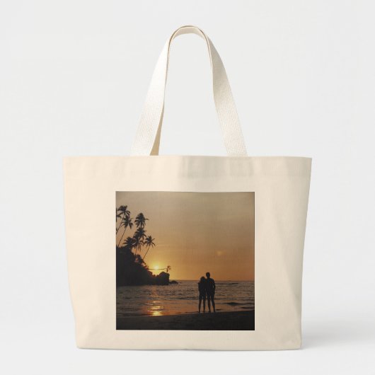 Beach Wedding Invitation Grote Tote Bag (Voorkant)