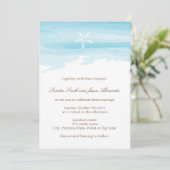 Beach Wedding Invitation ı Starfish & Zee Kaart (Staand voorkant)