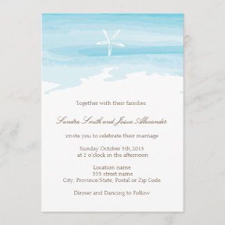 Beach Wedding Invitation ı Starfish & Zee Kaart