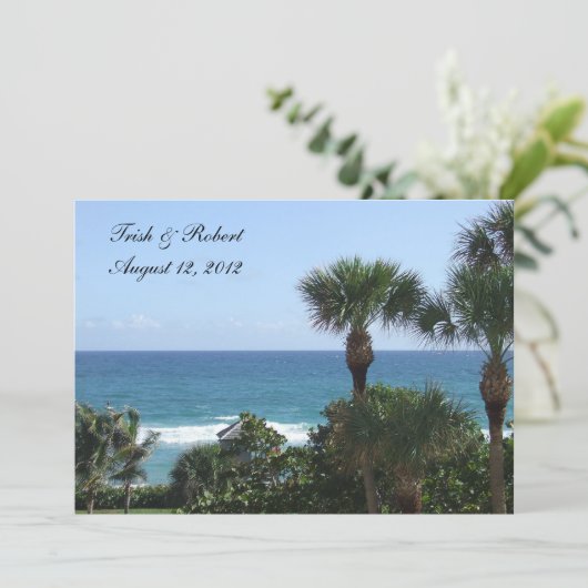 Beach Wedding Invitation Kaart (Staand voorkant)
