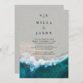 Beach Wedding Invitation Kaart (Voorkant / Achterkant)