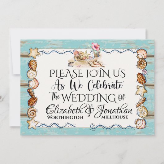 Beach Wedding Invitation Kaart (Voorkant)