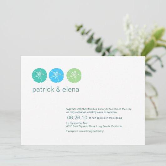 Beach Wedding Invitation Kaart (Staand voorkant)