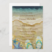 Beach Wedding Invitation Kaart (Voorkant / Achterkant)