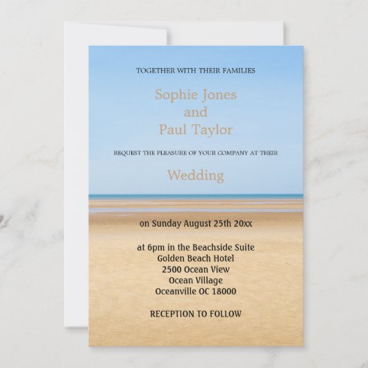 Beach Wedding Invitation Kaart (Voorkant)