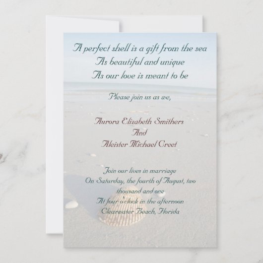 Beach Wedding Invitation Kaart (Voorkant)