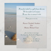 Beach Wedding Invitation Kaart (Voorkant / Achterkant)