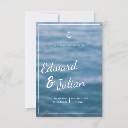 Beach Wedding Invitation Kaart (Voorkant)
