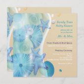 Beach Wedding Invitation Kaart (Voorkant / Achterkant)