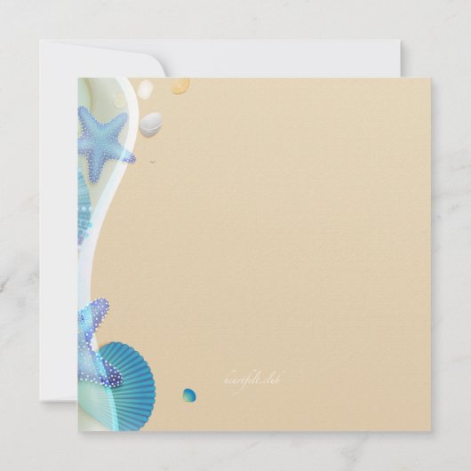 Beach Wedding Invitation Kaart (Achterkant)