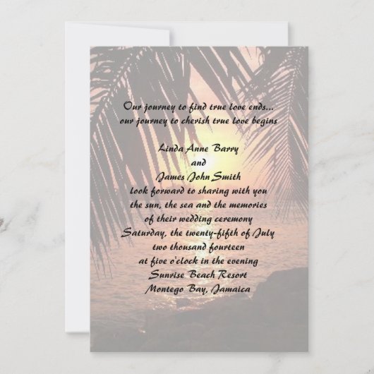 Beach Wedding Invitation Kaart (Voorkant)