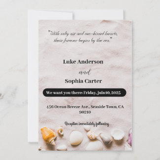 Beach Wedding Invitation Kaart