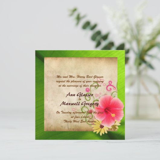 Beach Wedding Invitation Kaart (Staand voorkant)