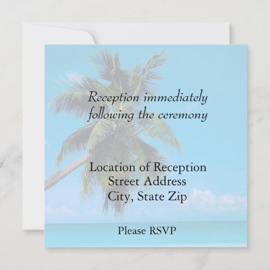 Beach Wedding Invitation Kaart (Achterkant)