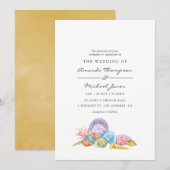 Beach Wedding Invitation Kaart (Voorkant / Achterkant)