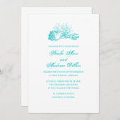 Beach Wedding Invitation Kaart (Voorkant / Achterkant)