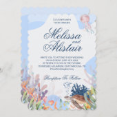 Beach Wedding Invitation Kaart (Voorkant / Achterkant)