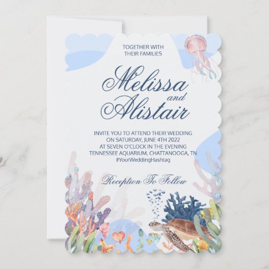 Beach Wedding Invitation Kaart (Voorkant)